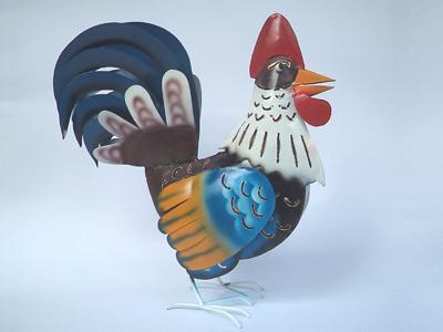 Rooster Bali Metal Candle Holder